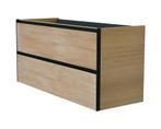 Lotus wastafelonderkast met 2 laden 100x45,2 cm naturel, Huis en Inrichting, Ophalen of Verzenden, Nieuw