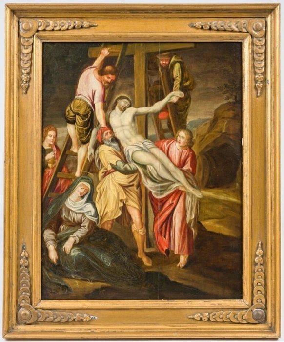 Gillis Mostaert (1528-1598), Werkplaats van - The Descent, Antiek en Kunst, Kunst | Schilderijen | Klassiek