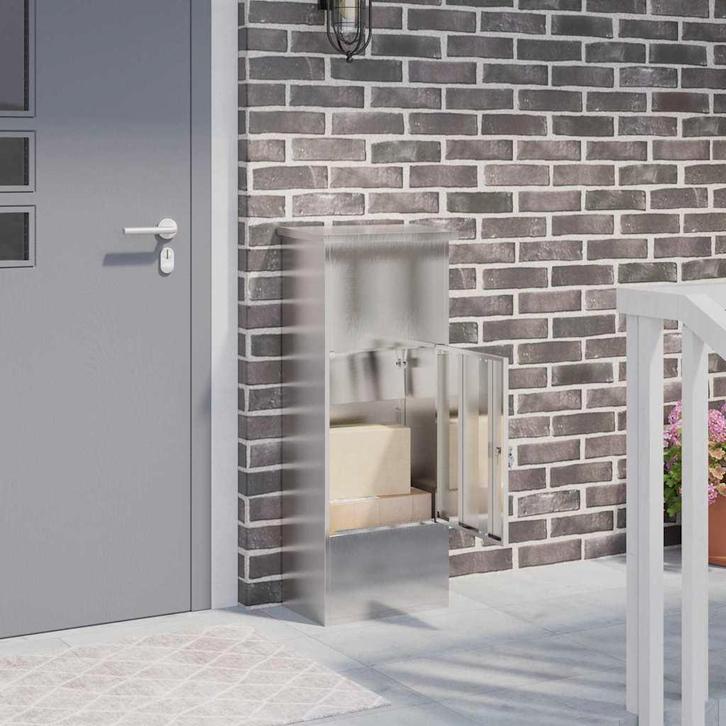 vidaXL Pakket Inwerpkoker Zilver 44,5 x 29 x 110,5 cm, Tuin en Terras, Brievenbussen, Nieuw, Verzenden