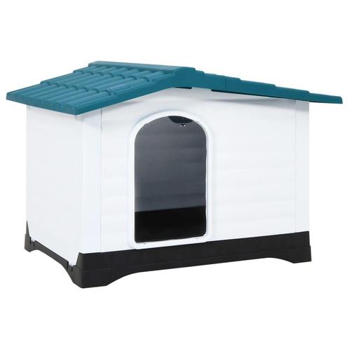 vidaXL Hondenhok 90,5x68x66 cm polypropeen blauw, Dieren en Toebehoren, Hondenhokken, Nieuw, Verzenden
