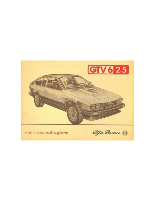 1983 ALFA ROMEO GTV6 2.5 INSTRUCTIEBOEKJE ITALIAANS, Autos : Divers, Modes d'emploi & Notices d'utilisation