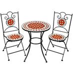 Mozaïek Tuinmeubelen 2 stoelen + tafel Ø 60 cm - bruin