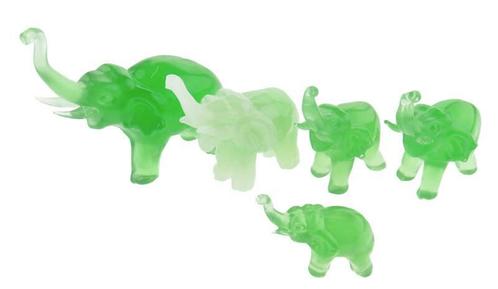 Miniatuur olifanten van persglas - set van 5, Collections, Jouets miniatures, Envoi