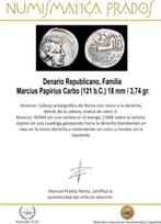 République romaine. M. Carbo. 122 a.C.. Denarius Roma (Sans