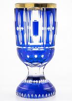 Meyrs Neffe Art Deco Multilayer Faceted Cobalt Crystal Glass