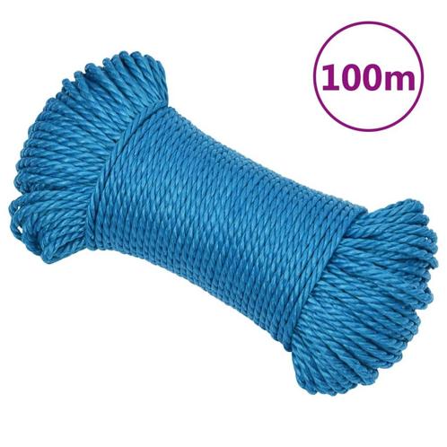 vidaXL Werktouw 8 mm 100 m polypropeen blauw, Doe-het-zelf en Bouw, IJzerwaren en Bevestigingsmiddelen, Nieuw, Verzenden