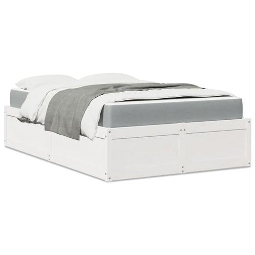 vidaXL Bed met matras massief grenenhout wit 120x200 cm, Huis en Inrichting, Slaapkamer | Bedden, Nieuw, Verzenden