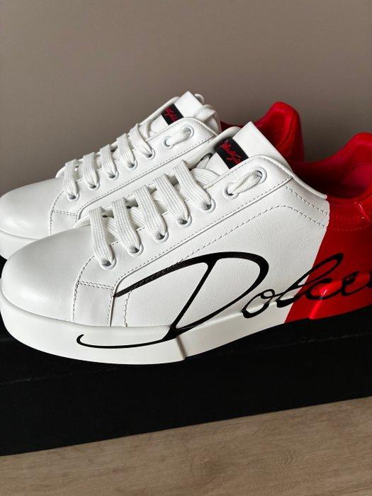 Dolce & Gabbana - Portofino Sneakers White Red - Sneakers -, Vêtements | Hommes, Chaussures