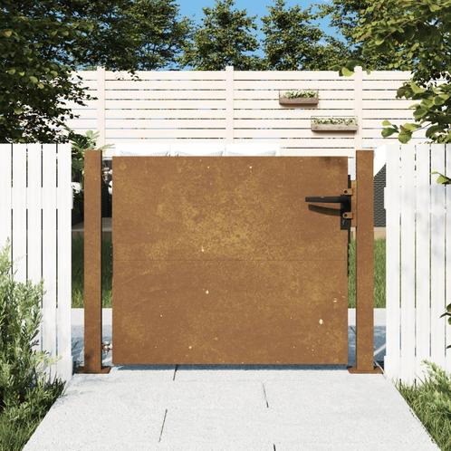 vidaXL Poort 105x80 cm cortenstaal, Tuin en Terras, Tuinpoorten, Nieuw, Verzenden