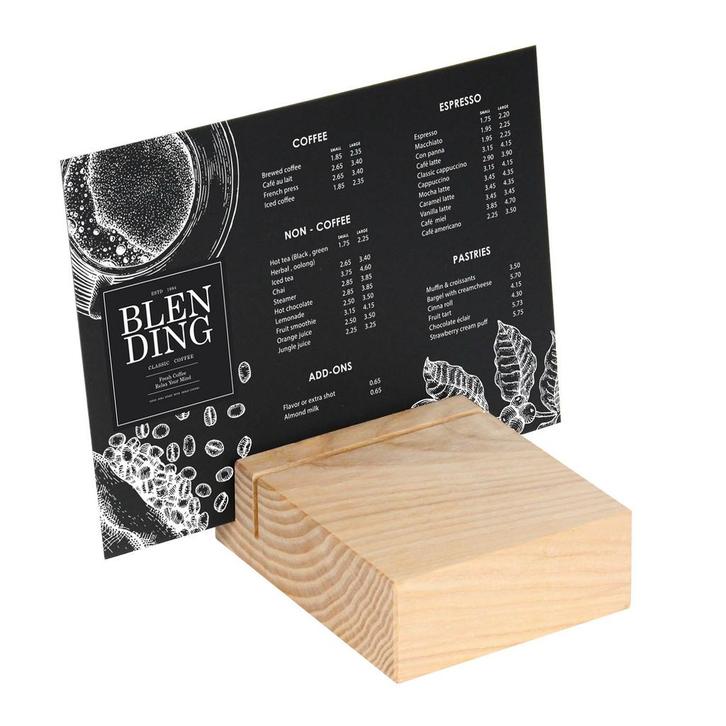 BLOC Cardd - Menukaarthouder Essenhout 105x130x40 mm, Zakelijke goederen, Horeca | Meubilair en Inrichting, Verzenden