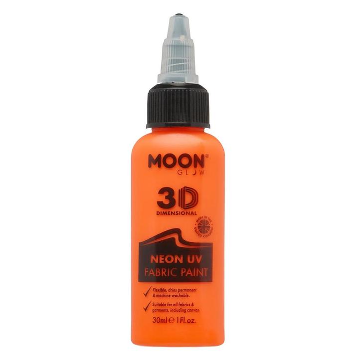 Moon Glow Neon UV Fabric Paint 30ml Intense Orange 30ml, Hobby en Vrije tijd, Feestartikelen, Nieuw, Verzenden
