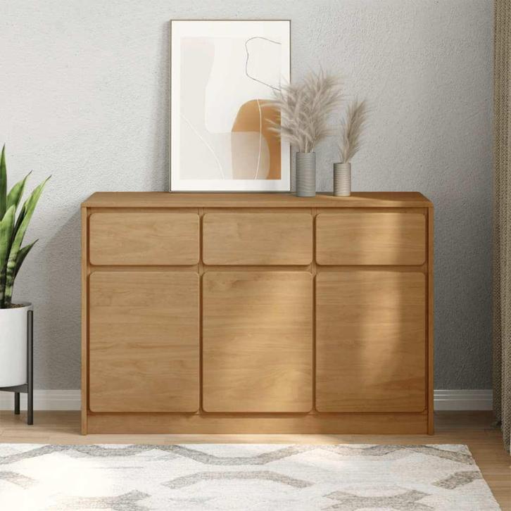 vidaXL Dressoir SAUDA 114x43x75,5 cm massief grenenhout, Huis en Inrichting, Kasten | Dressoirs, Nieuw, Verzenden