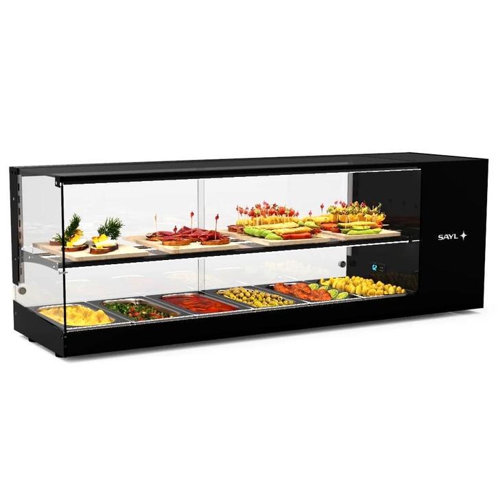 Tapasvitrine | LOGIC | Zwart | 6x 1/3 GN | +2°C/+6°C |, Articles professionnels, Horeca | Équipement de cuisine, Envoi