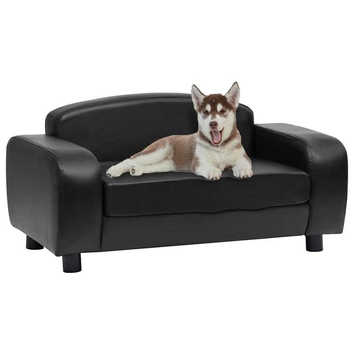 vidaXL Hondenbank 80x50x40 cm kunstleer zwart, Dieren en Toebehoren, Honden-accessoires, Nieuw, Verzenden