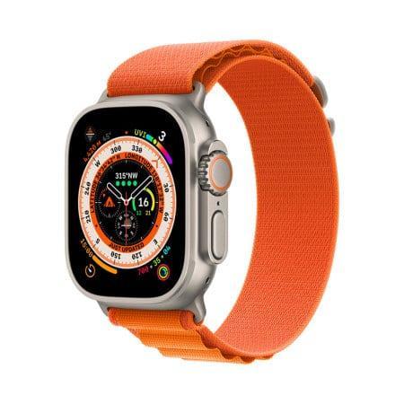 Apple Watch Ultra 49mm LTE Alpine Oranje Titanium met GAR..., Telecommunicatie, Mobiele telefoons | Apple iPhone, Zo goed als nieuw