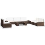 vidaXL 8-delige Loungeset poly rattan bruin, Tuin en Terras, Verzenden, Nieuw, Loungeset