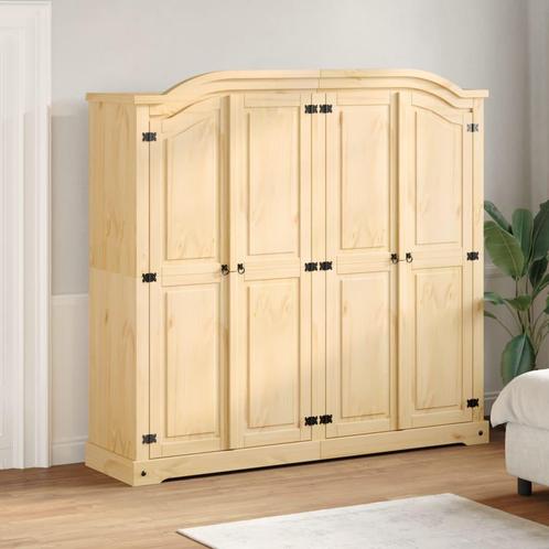 vidaXL Garde-robe Corona 194x52x186 cm bois de pin, Maison & Meubles, Armoires | Penderies & Garde-robes, Neuf, Envoi