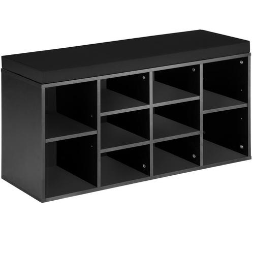 Schoenenkast met zitkussen 103,5x48x30cm - zwart, Huis en Inrichting, Kasten | Schoenenkasten, Verzenden