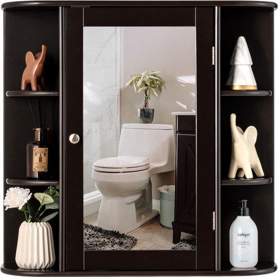 2dekans | Coast -Badkamer - Medicijnkast - Bruin - 66 x 16,7, Huis en Inrichting, Woonaccessoires | Spiegels, Ophalen of Verzenden