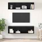 vidaXL Tv-meubelset 2 pcs Zwart eiken 37 x 37 x 142.5 cm, Huis en Inrichting, Verzenden, Nieuw