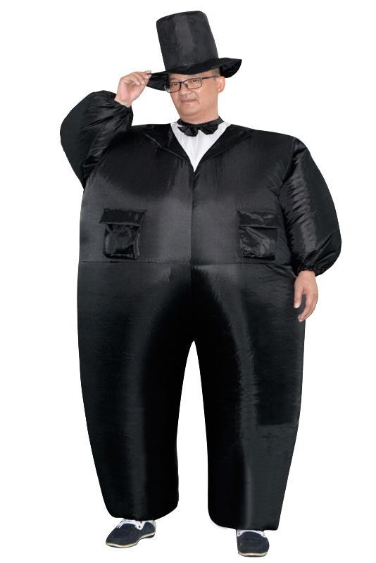 KIMU® Opblaas Kostuum Showmaster Zwart Opblaasbaar pak Showm, Kleding | Heren, Carnavalskleding en Feestkleding, Nieuw, Ophalen of Verzenden