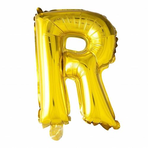 Folie Ballon Letter R Goud XL 102cm leeg, Hobby en Vrije tijd, Feestartikelen, Nieuw, Verzenden