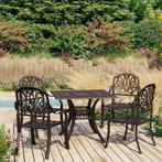 vidaXL Ensemble de bistro 5 pcs Aluminium coulé Bronze, Jardin & Terrasse, Verzenden, Neuf