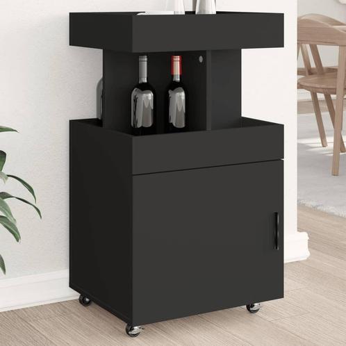 vidaXL Chariot de bar noir 50x41x89 cm bois, Maison & Meubles, Armoires | Dressoirs, Neuf, Envoi