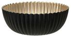 Bowl Fruitschaal met ribbels Zwart met Goud 20x7,5 cm, Huis en Inrichting, Nieuw