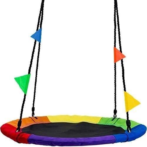 Nestschommel 100 cm - regenboog multi gekleurd - tot 150 kg, Kinderen en Baby's, Speelgoed | Buiten | Speeltoestellen, Nieuw, Ophalen of Verzenden