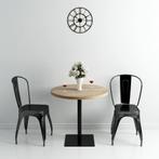 vidaXL Bistrotafel rond 80x75 cm MDF en staal eikenkleur, Huis en Inrichting, Verzenden, Nieuw