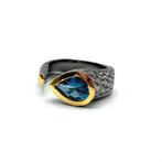 Zonder Minimumprijs - Ring Verguld, Zilver Topaas, Nieuw
