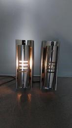 Wandlamp (2) - Metaal - Set van chromen wandlampen.