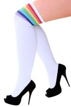 Sokken Wit Regenboog Strepen 36-41 Dames Heren Unisex Witte, Kleding | Dames, Ophalen of Verzenden, Nieuw