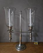 Met windlichten - Chandelier - Verzilverd - verre