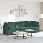 vidaXL Modulaire bank met kussens fluweel donkergroen, Verzenden, Nieuw
