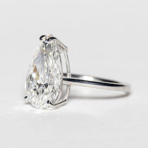Zonder Minimumprijs - Verlovingsring - 18 karaat Witgoud -, Handtassen en Accessoires, Antieke sieraden