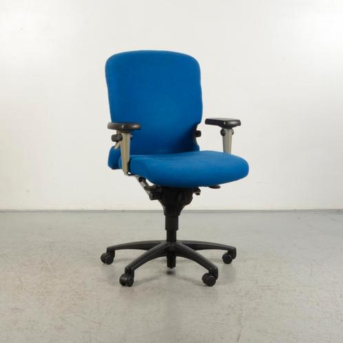 Bureaustoel Haworth Comforto 77 - Blauw - Nieuwe armpads, Huis en Inrichting, Bureaustoelen, Gebruikt, Ophalen of Verzenden