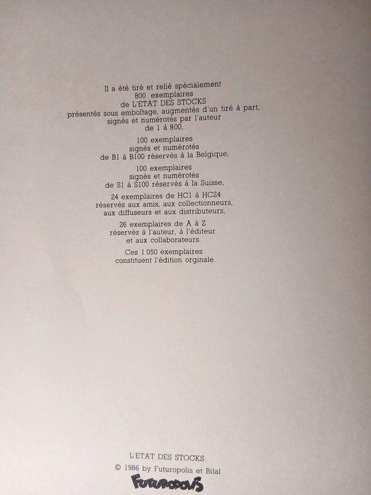 Bilal - LEtat des Stocks + tiré à part - C + emboitage - 1, Livres, BD