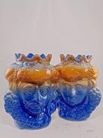 Vaas - Majolica - Setje van Moro-koppen - Caltagirone