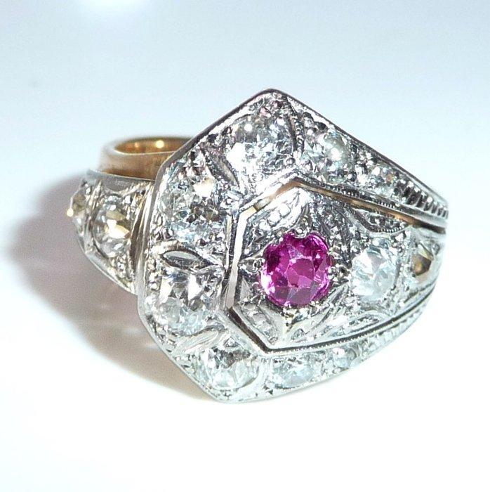 Bague - 14 carats Or blanc, Or jaune - 2.32ct. tw. Diamant, Handtassen en Accessoires, Ringen