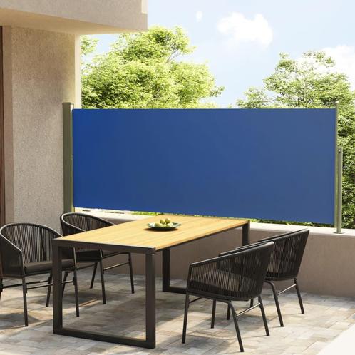 vidaXL Windscherm uittrekbaar 117x300 cm blauw, Jardin & Terrasse, Parasols, Envoi