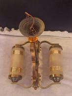 Lamp - Glas, Koper - Art Deco cillinder Lamp, Antiek en Kunst