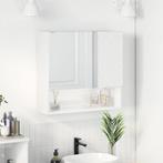 vidaXL Spiegelkast Hoogglans wit 59 x 17 x 55 cm Bewerkt, Huis en Inrichting, Verzenden, Nieuw