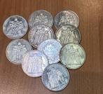 France. 10 Francs Hercule (lot de 10 monnaies en argent)