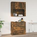 vidaXL Wandkast 80x33x80 cm bewerkt hout gerookt, Verzenden, Nieuw