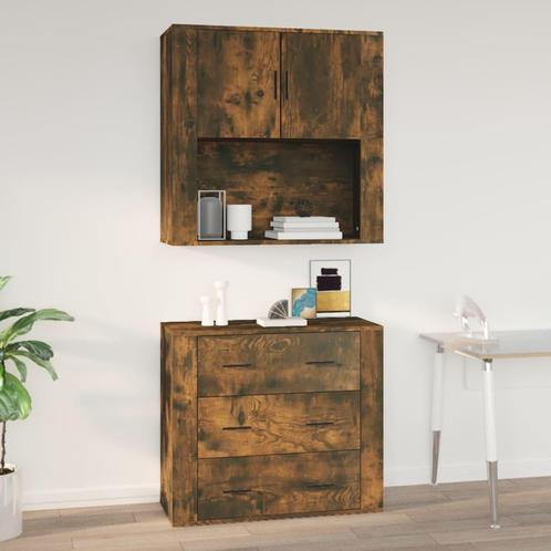 vidaXL Wandkast 80x33x80 cm bewerkt hout gerookt, Huis en Inrichting, Kasten | Overige, Nieuw, Verzenden