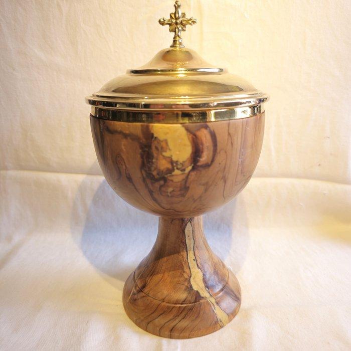 Pyxis - olijfhout, Verguld, Antiek en Kunst, Kunst | Niet-Westerse kunst