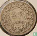 Zwitserland 2 francs 1860, Verzenden, Overige landen, Losse munt, Goud