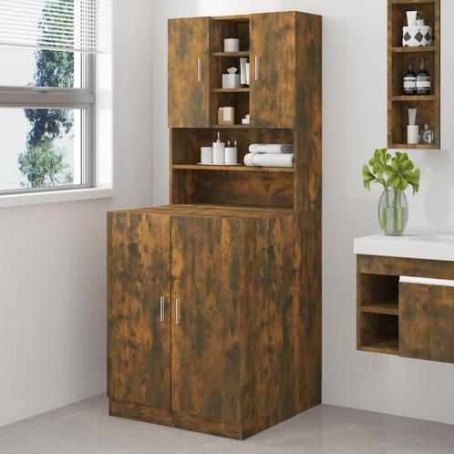 vidaXL Wasmachinekast bewerkt hout gerookt eikenkleurig, Elektronische apparatuur, Wasmachines, Nieuw, Verzenden